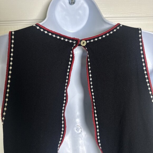 FARM Rio XS Sleeveless Black Cutwork Open-Back Top Embroidered Boho Fruit Floral - Picture 9 of 12